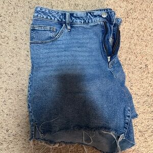 Ava and Viv: Denim Bermuda High Rise with Raw Hem shorts - Blue